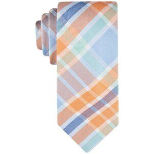 Tommy Hilfiger Men's Festive Plaid Tie Orange OS B4HP